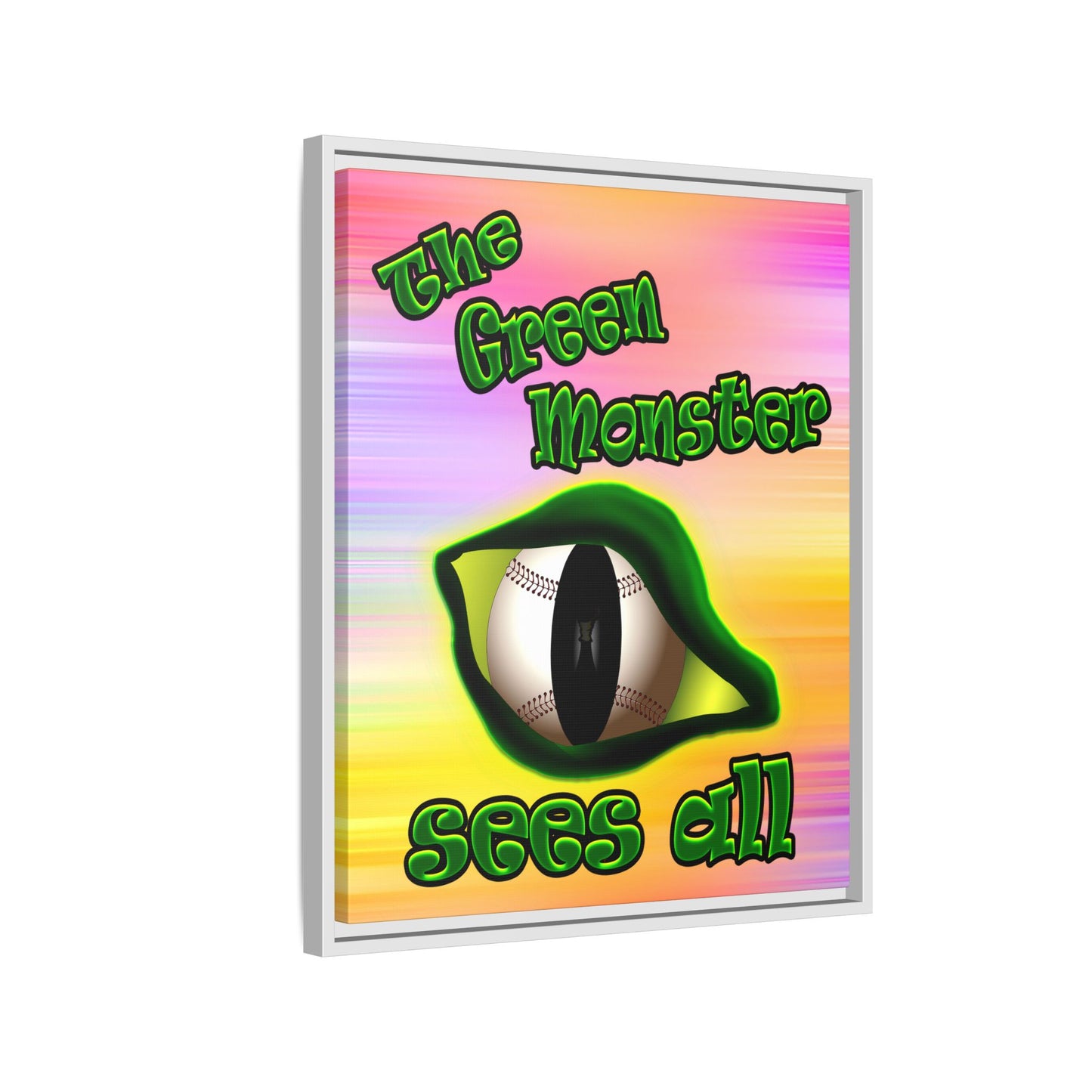 green monster - framed canvas art (color blur)