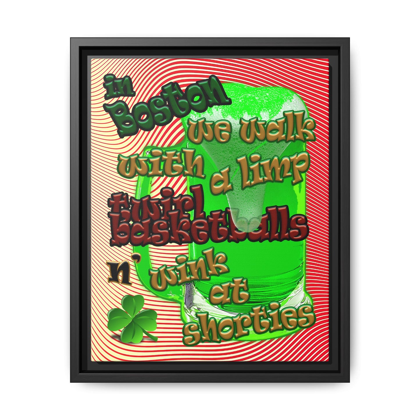 celtics logo - framed canvas art (yellow-orange wave)