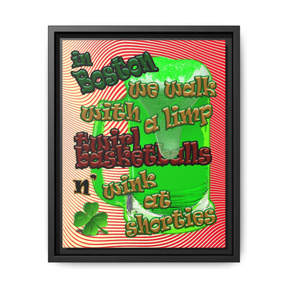 celtics logo - framed canvas art (yellow-orange wave)
