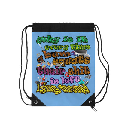 the bum's shit - Drawstring Bag (light blue)