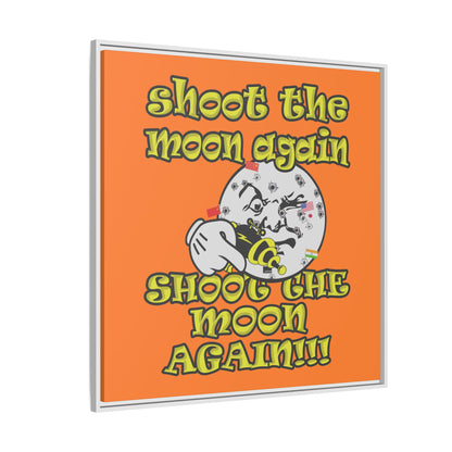 shoot the moon again - framed canvas art (crusta)