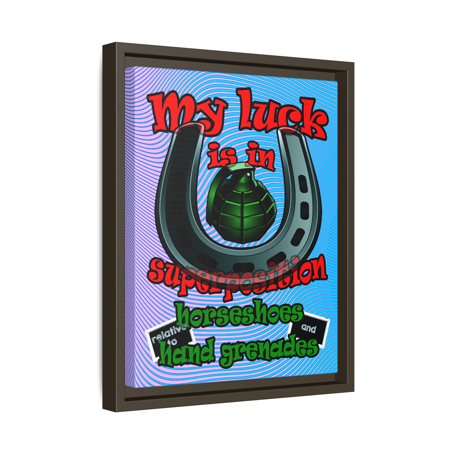 my luck - framed canvas art (light blue-purple wave)
