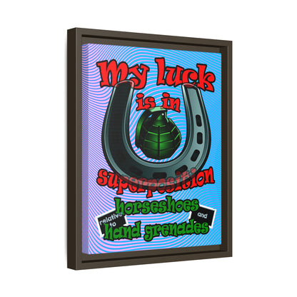 my luck - framed canvas art (light blue-purple wave)