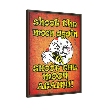 shoot the moon again - framed canvas art (burnt orange)