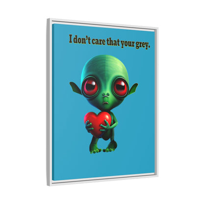 I don't care that your grey - framed canvas art (turquoise)