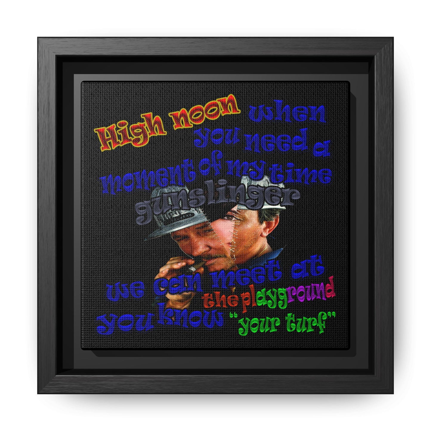 high noon - framed canvas art (black)