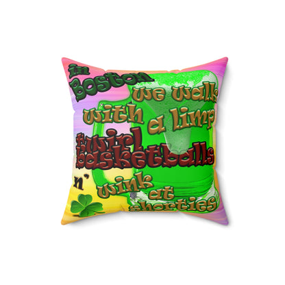celtics logo - Faux Suede Square Pillow - (color blur)