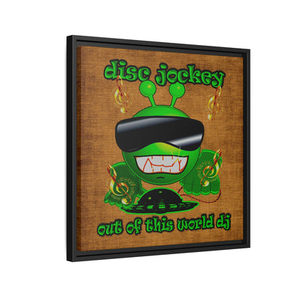 disc jockey - framed canvas art (brown papyrus)