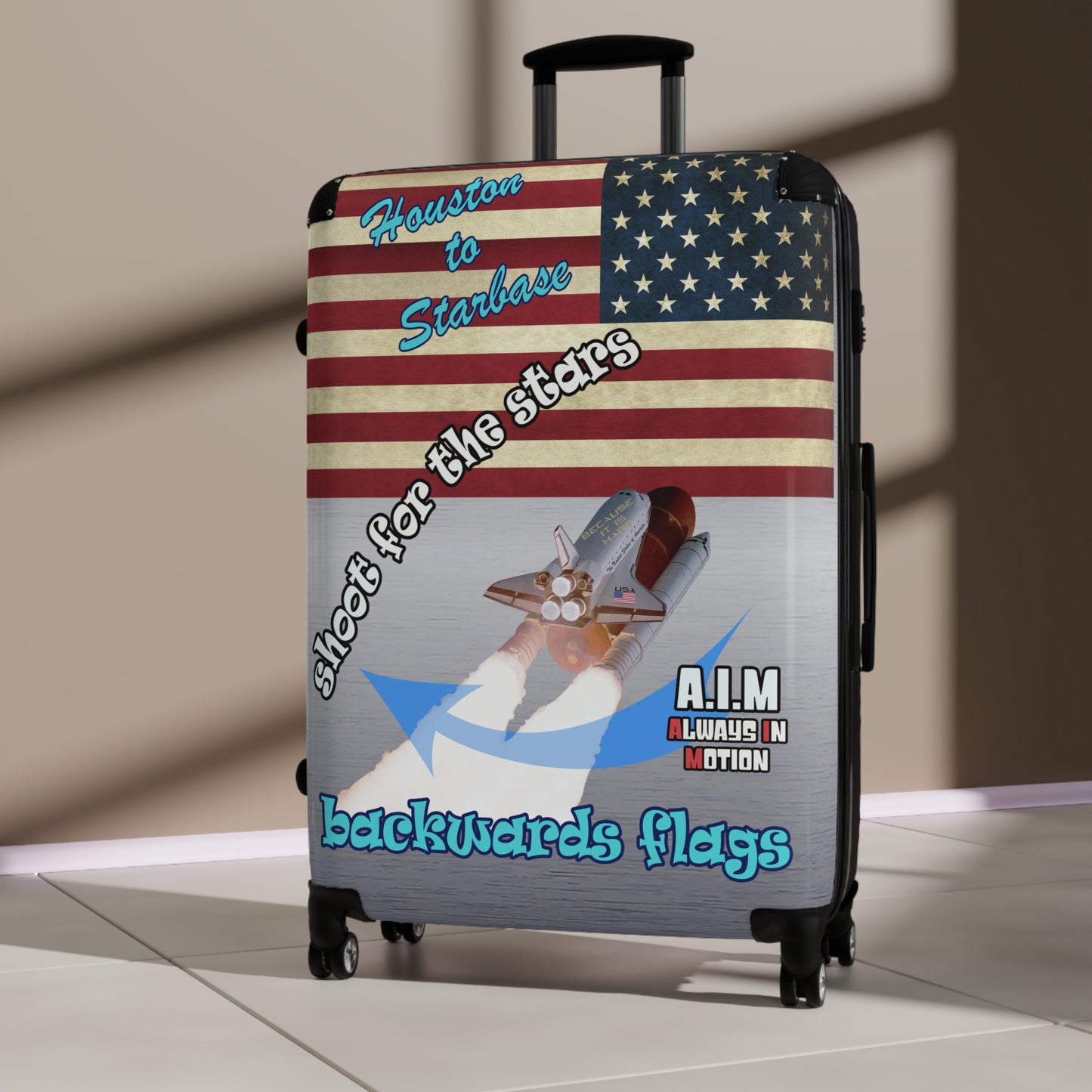 shoot for the stars - Suitcase (brushed nickel)