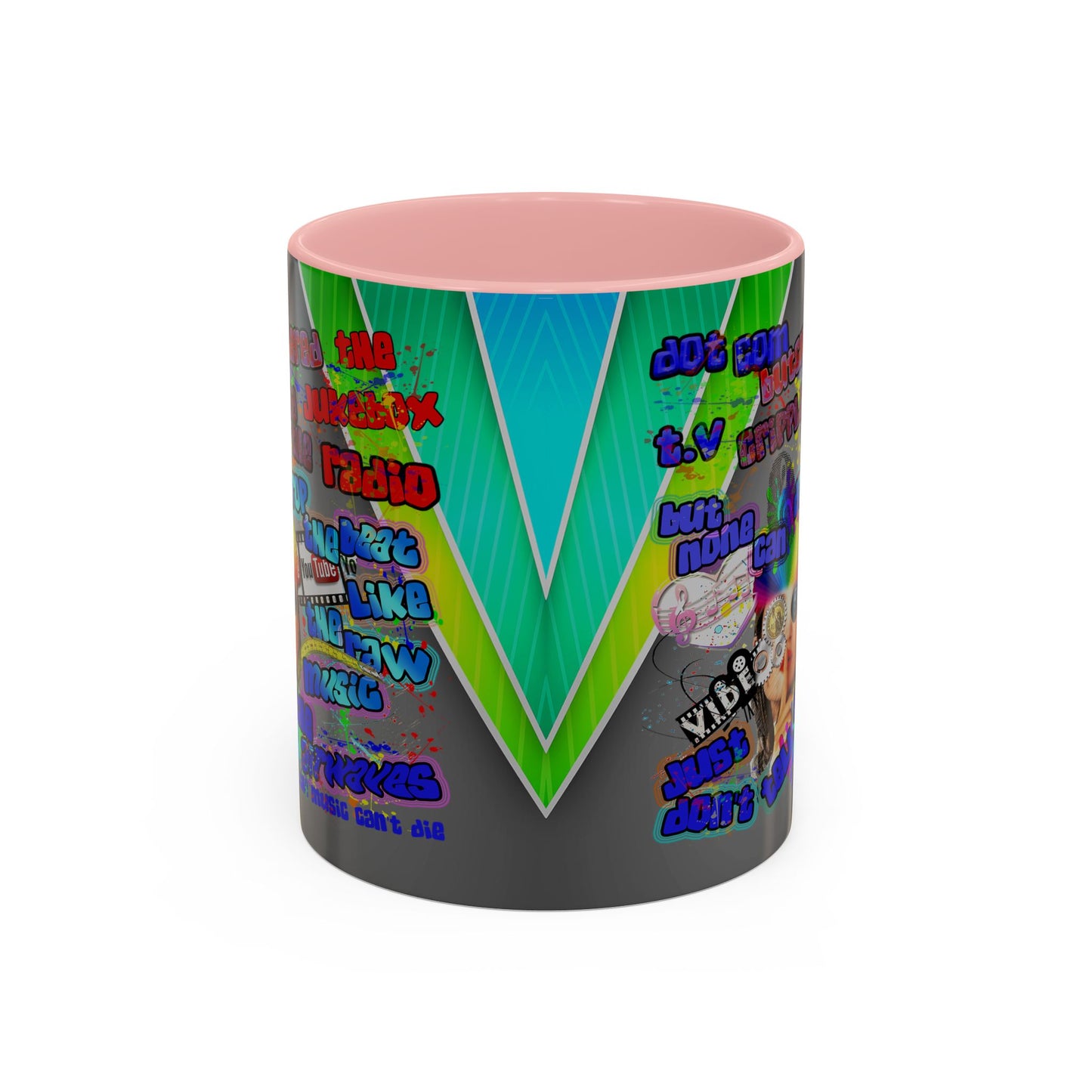 drop the beat - Accent Mug (rainbow split)