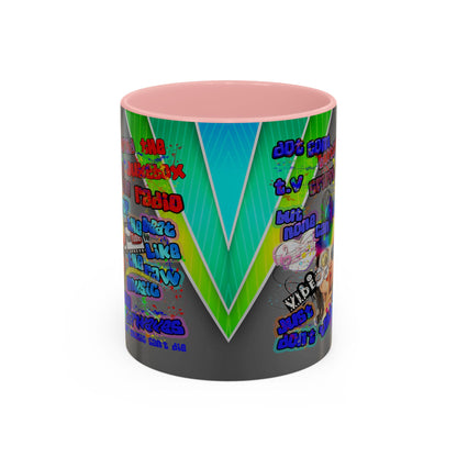 drop the beat - Accent Mug (rainbow split)