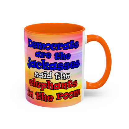 donkeys and elephants - Accent Mug (color blur)