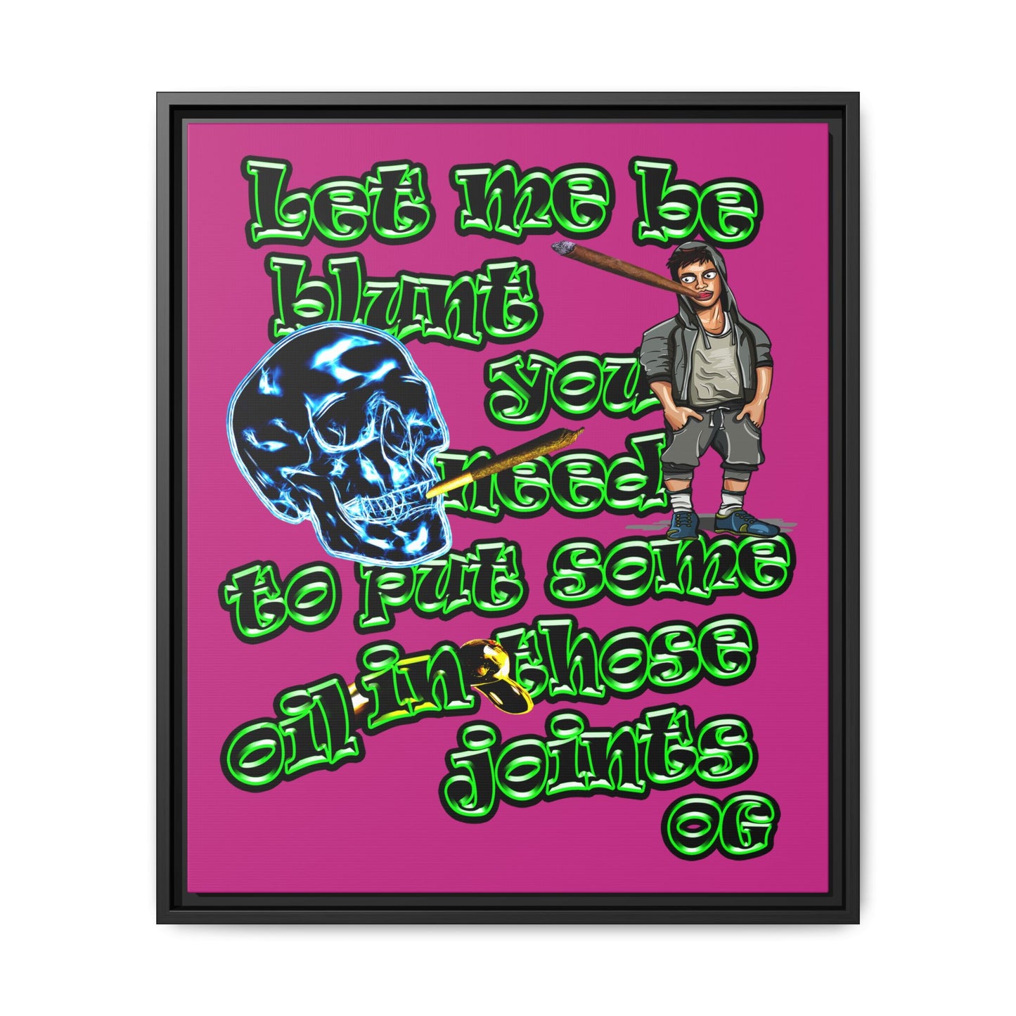 og - framed canvas art (pink)