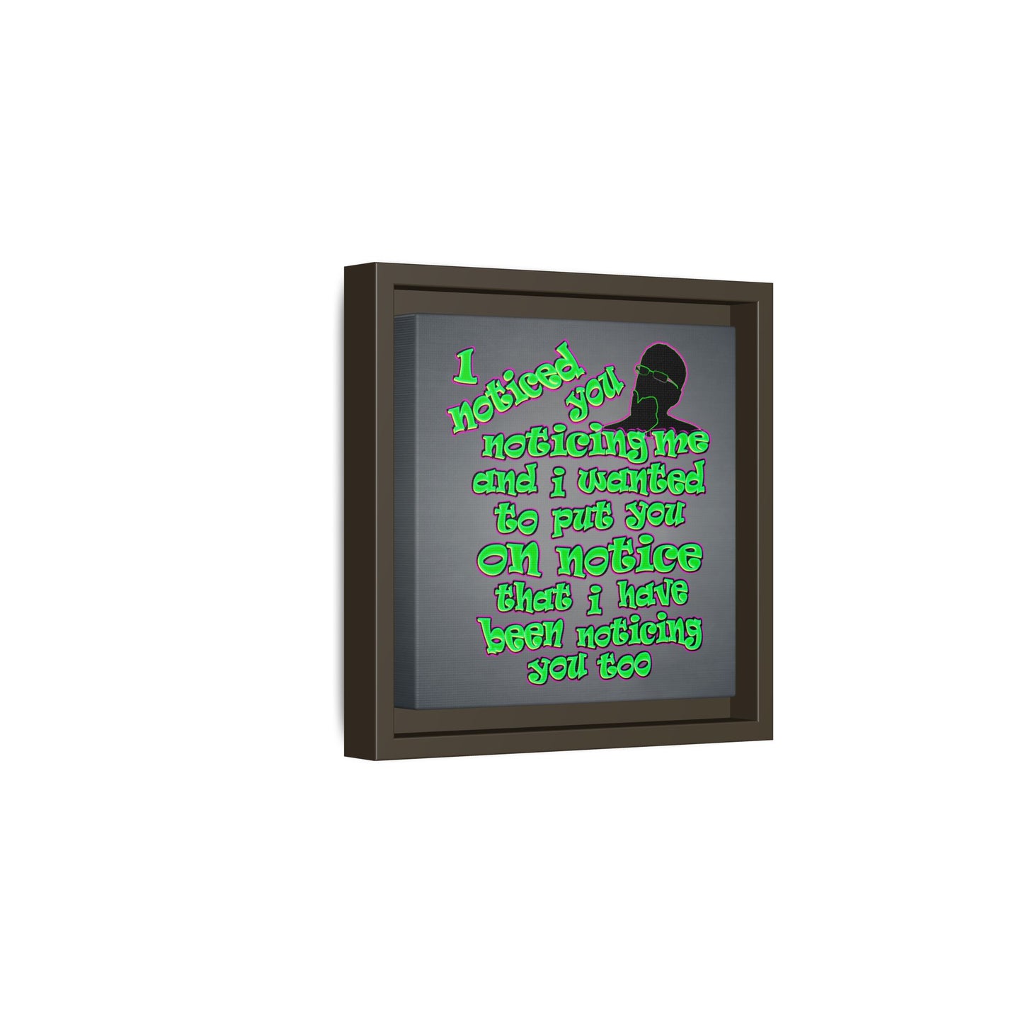 noticed you noticing - framed canvas art (grey-light grey)