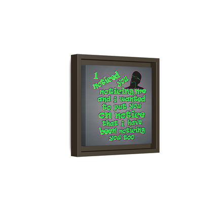 noticed you noticing - framed canvas art (grey-light grey)