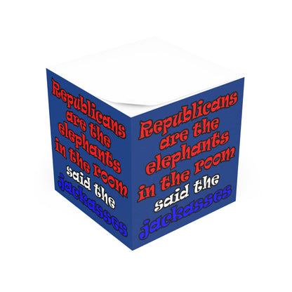 donkeys and elephants - note cube (dark blue)