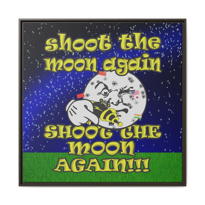 shoot the moon again - framed canvas art ('snoops' background)