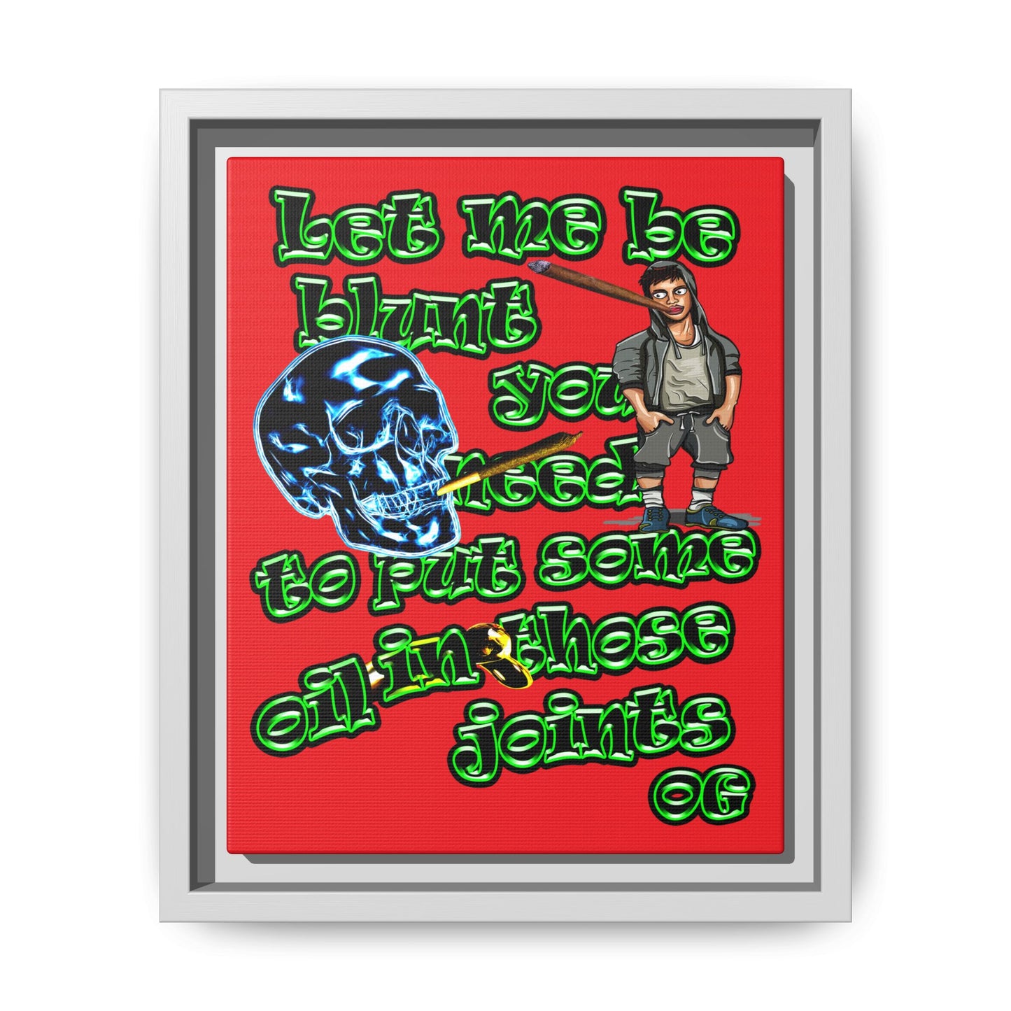 og - framed canvas art (red)