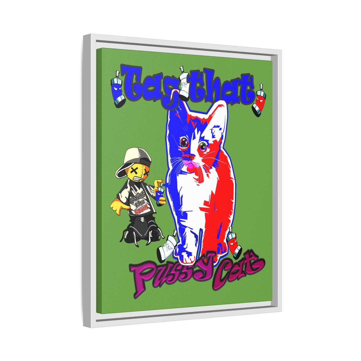 tag that - framed canvas art (green)