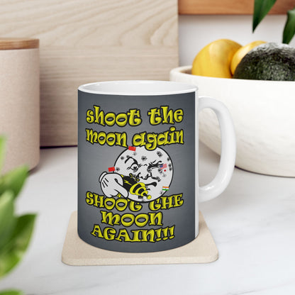 shoot the moon again - White Mug (grey-light grey)