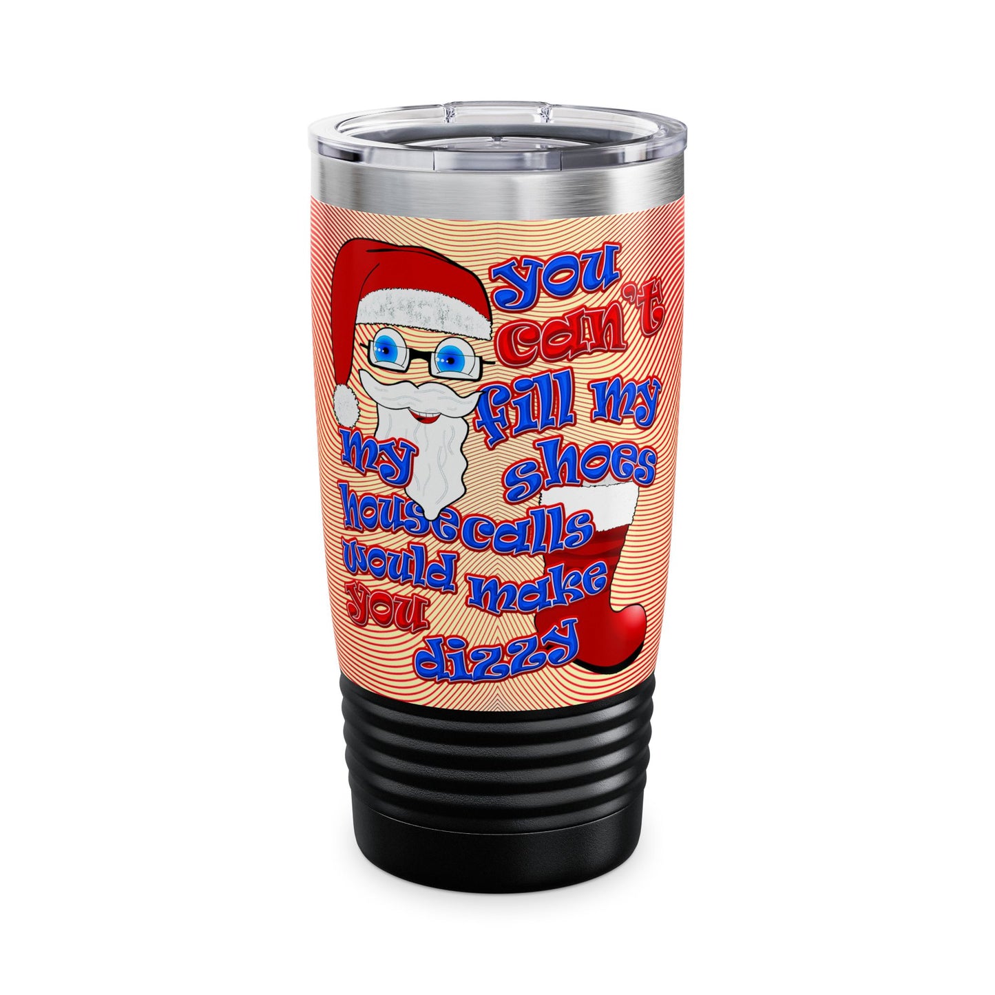 santa's shoes - Ringneck Tumbler, 20oz (yellow-orange wave)