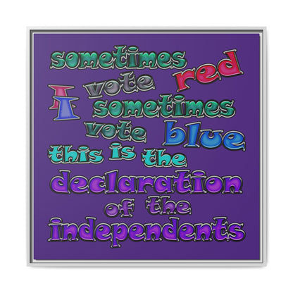 declaration of the independents - framed canvas art (purple)