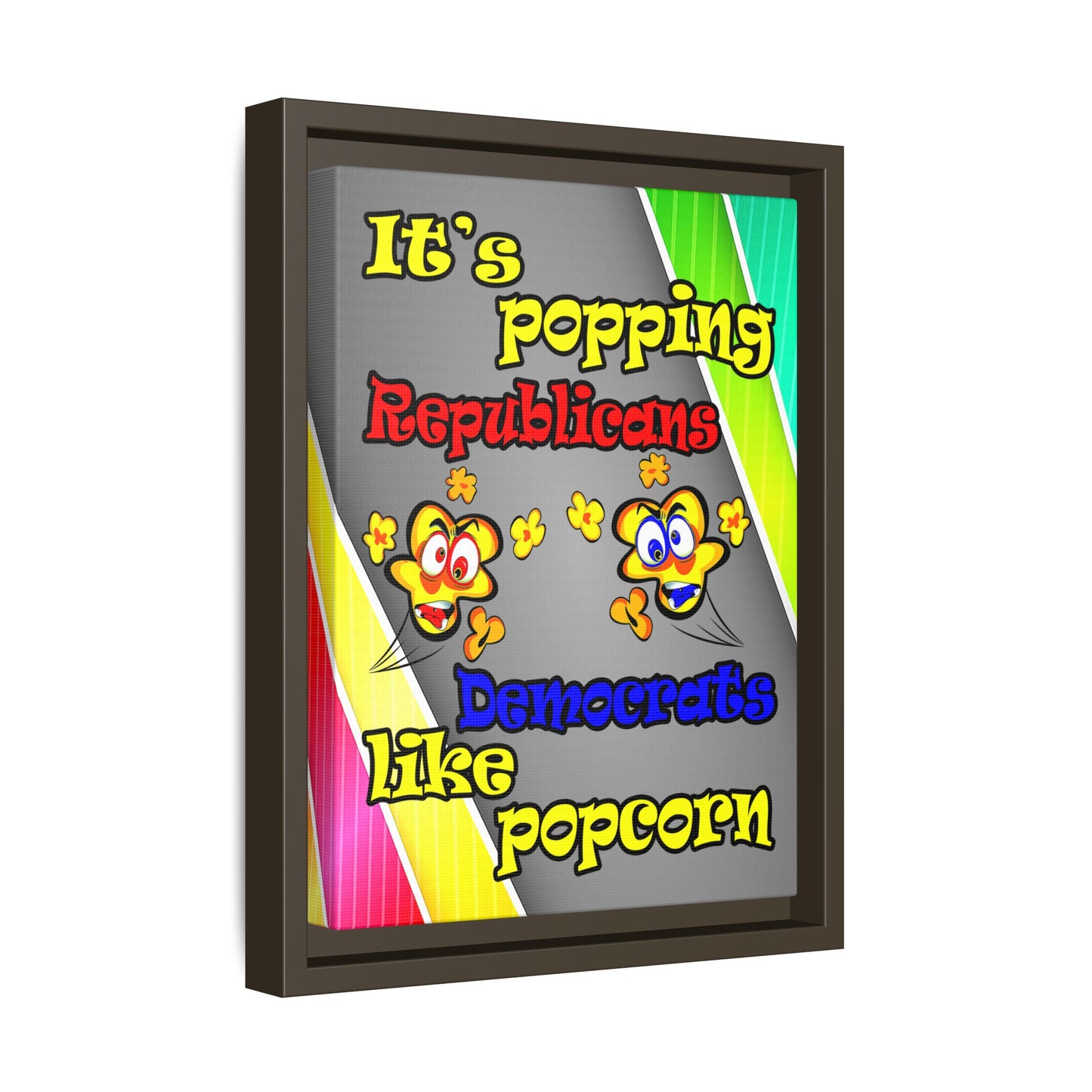 popping like popcorn - framed canvas art (rainbow split)