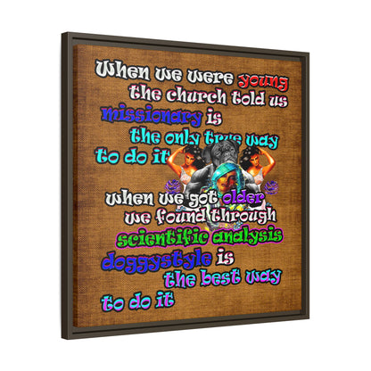 doggystyle - framed canvas art (brown papyrus)