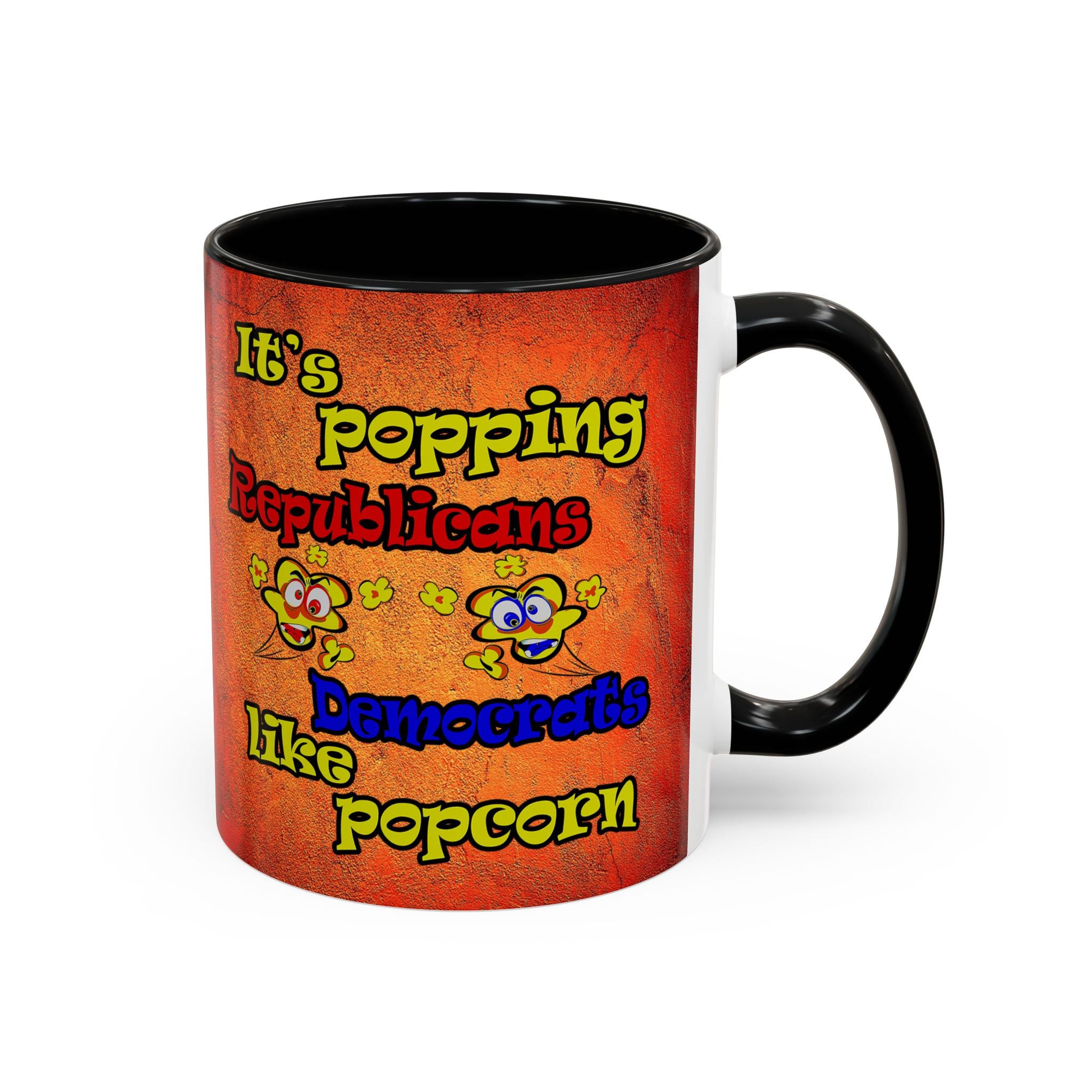 popping like popcorn - Accent Mug (burnt orange)