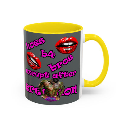 hoes b4 bros - Accent Mug (dark grey)