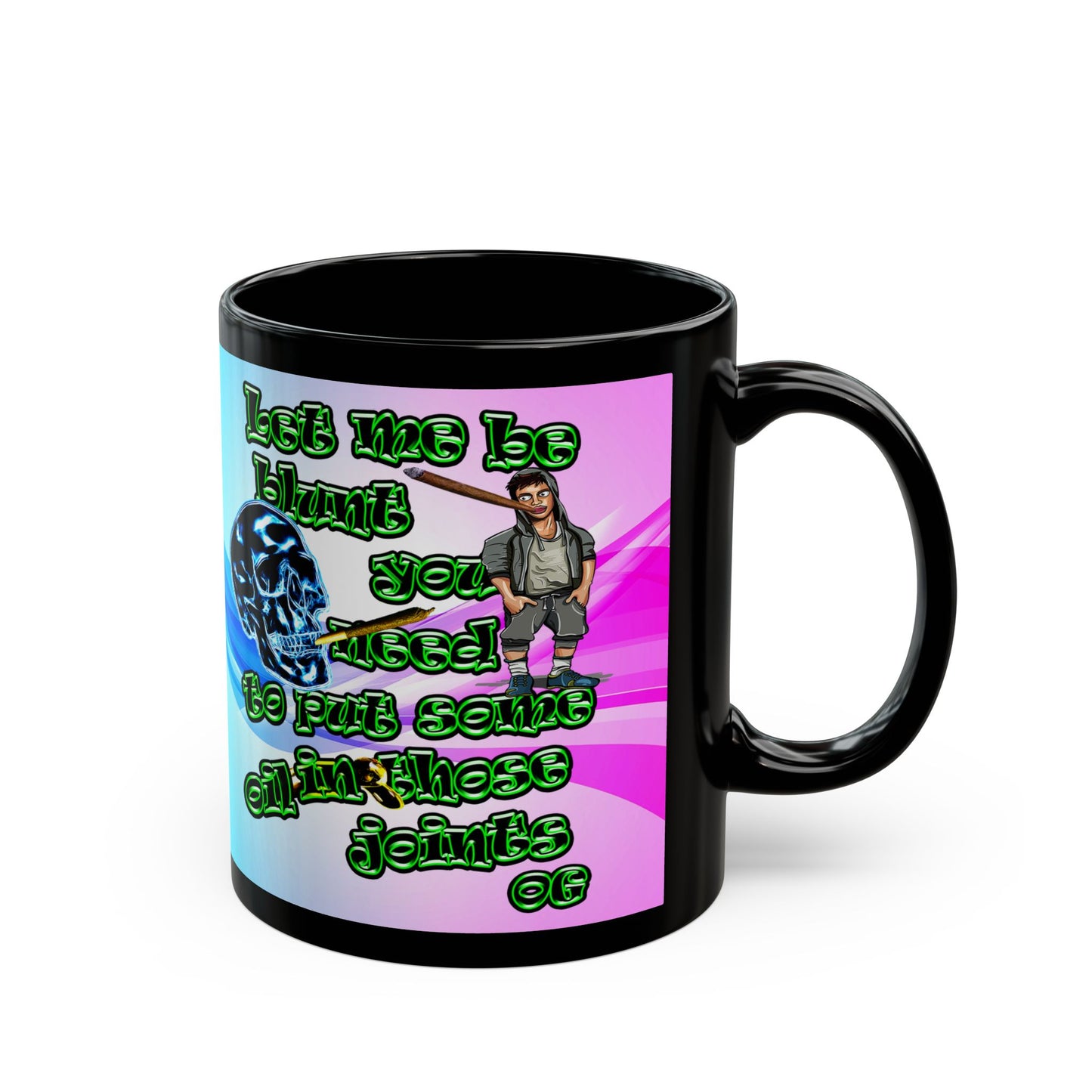 og - Black Mug (light blue-pink wave)