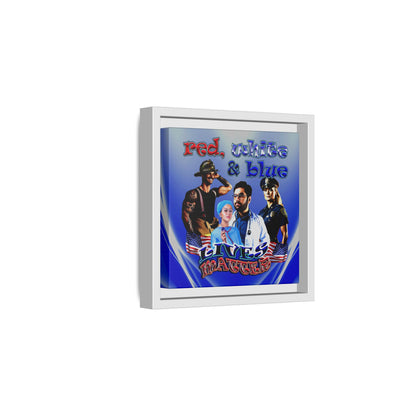rw&b lives matter - framed canvas art (blue-white wave)