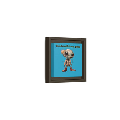 I don't care that your green - framed canvas art (turquoise)