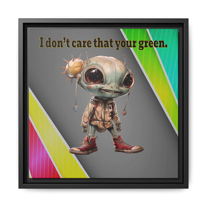 I don't care that your green - framed canvas art (rainbow split)