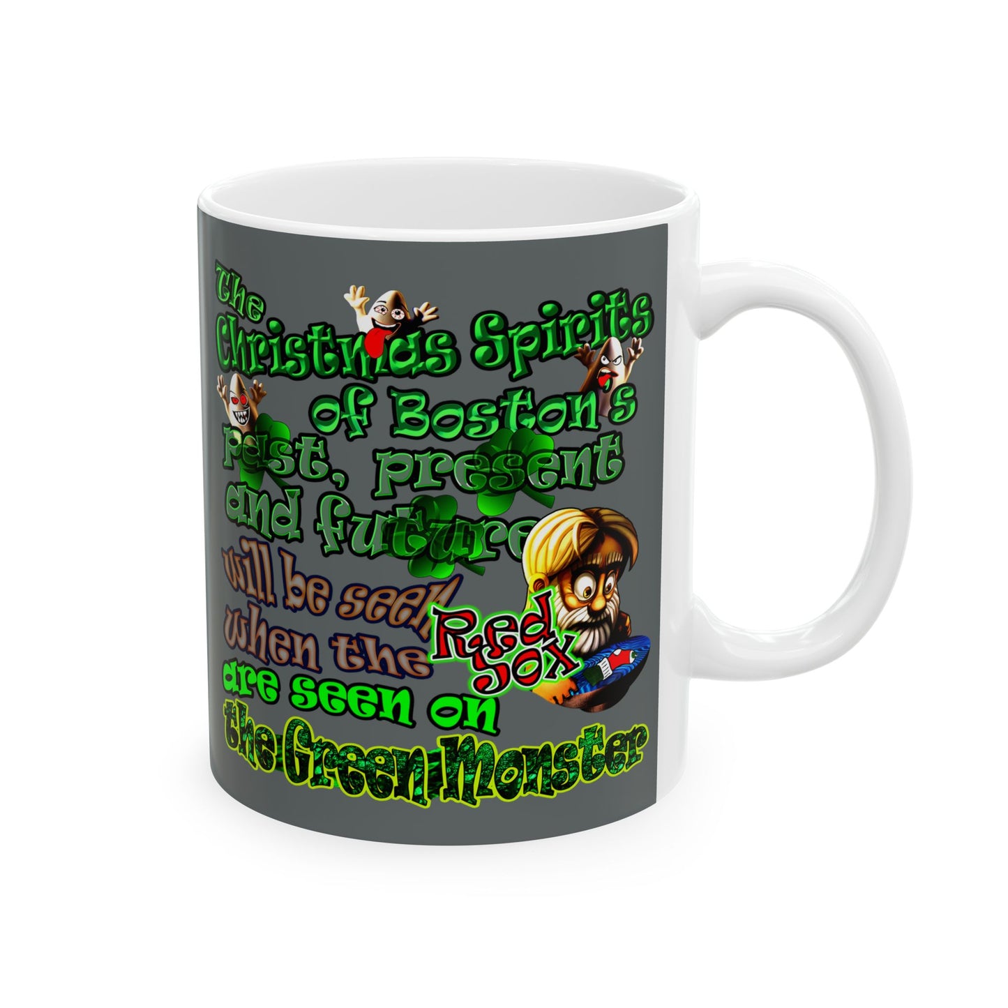christmas spirits of boston - White Mug (dark grey)