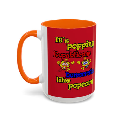 popping like popcorn - Accent Mug (dark red)