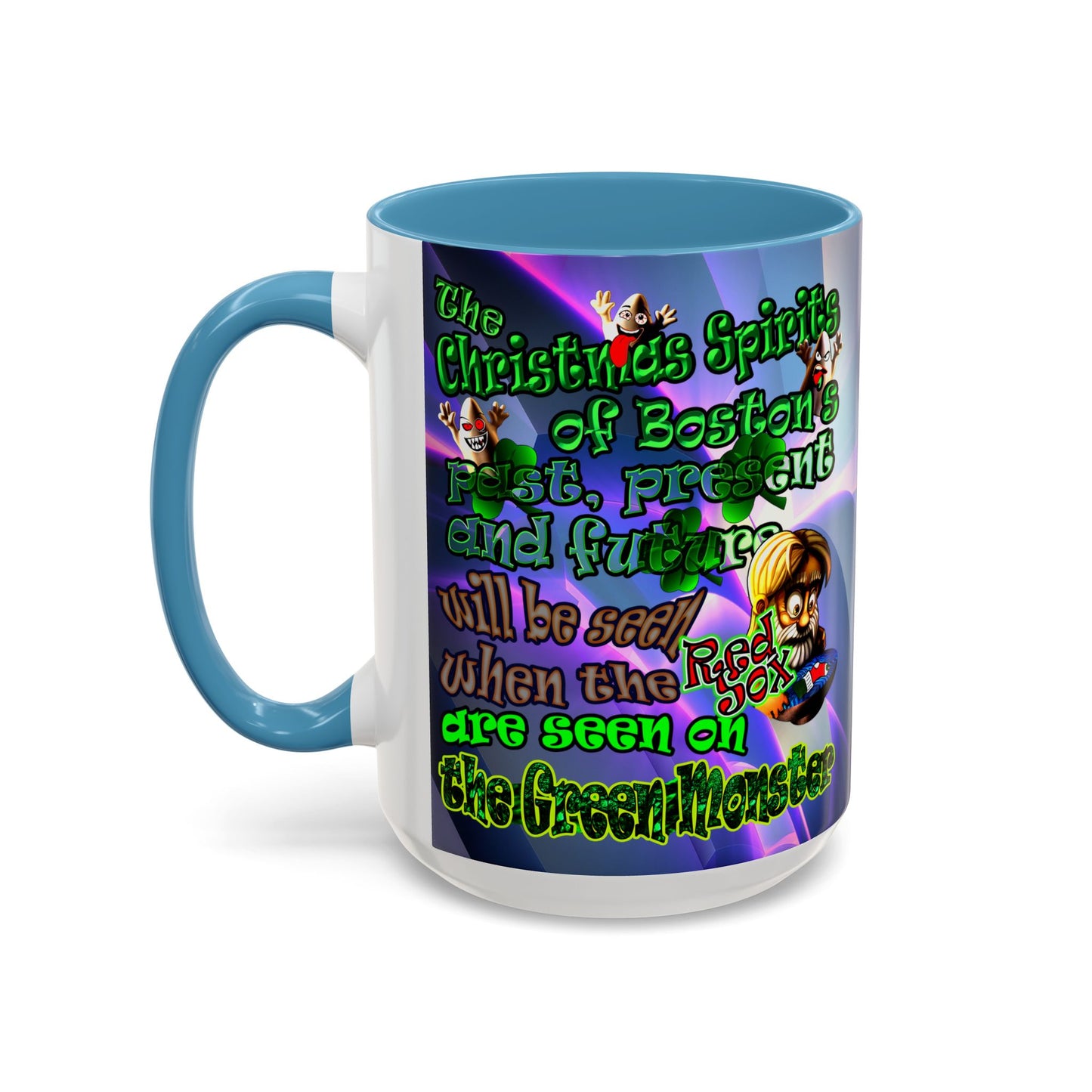 christmas spirits of boston - Accent Mug (grey-pink wave)