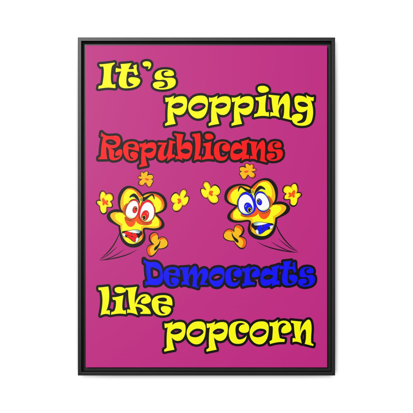 popping like popcorn - framed canvas art (pink)