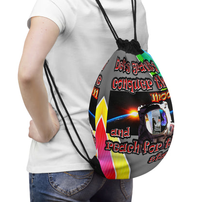 defy conquer reach - Drawstring Bag (rainbow split)