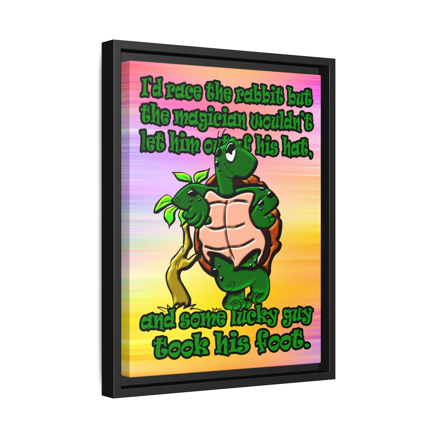 turtle race - framed canvas art (color blur)