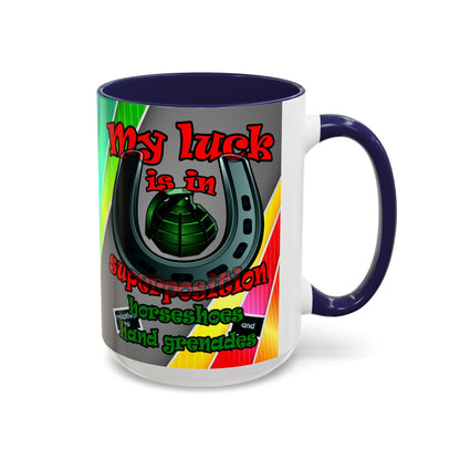 my luck - Accent Mug (rainbow split)