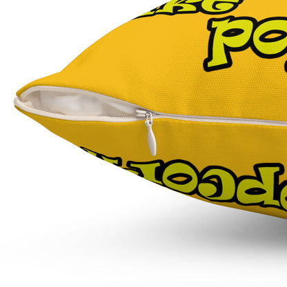 popping like popcorn - Spun Polyester Square Pillow - (yellow)