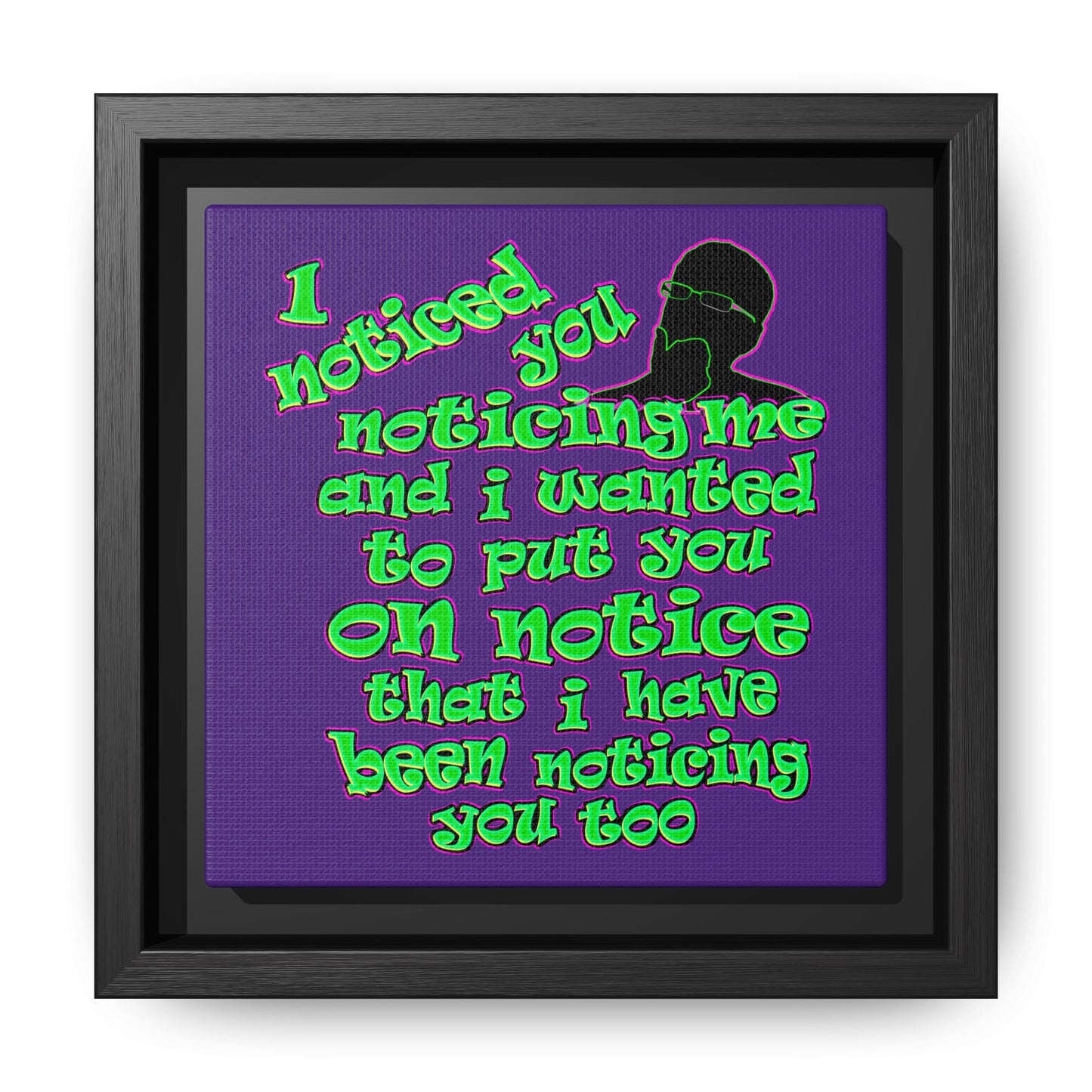noticed you noticing - framed canvas art (purple)