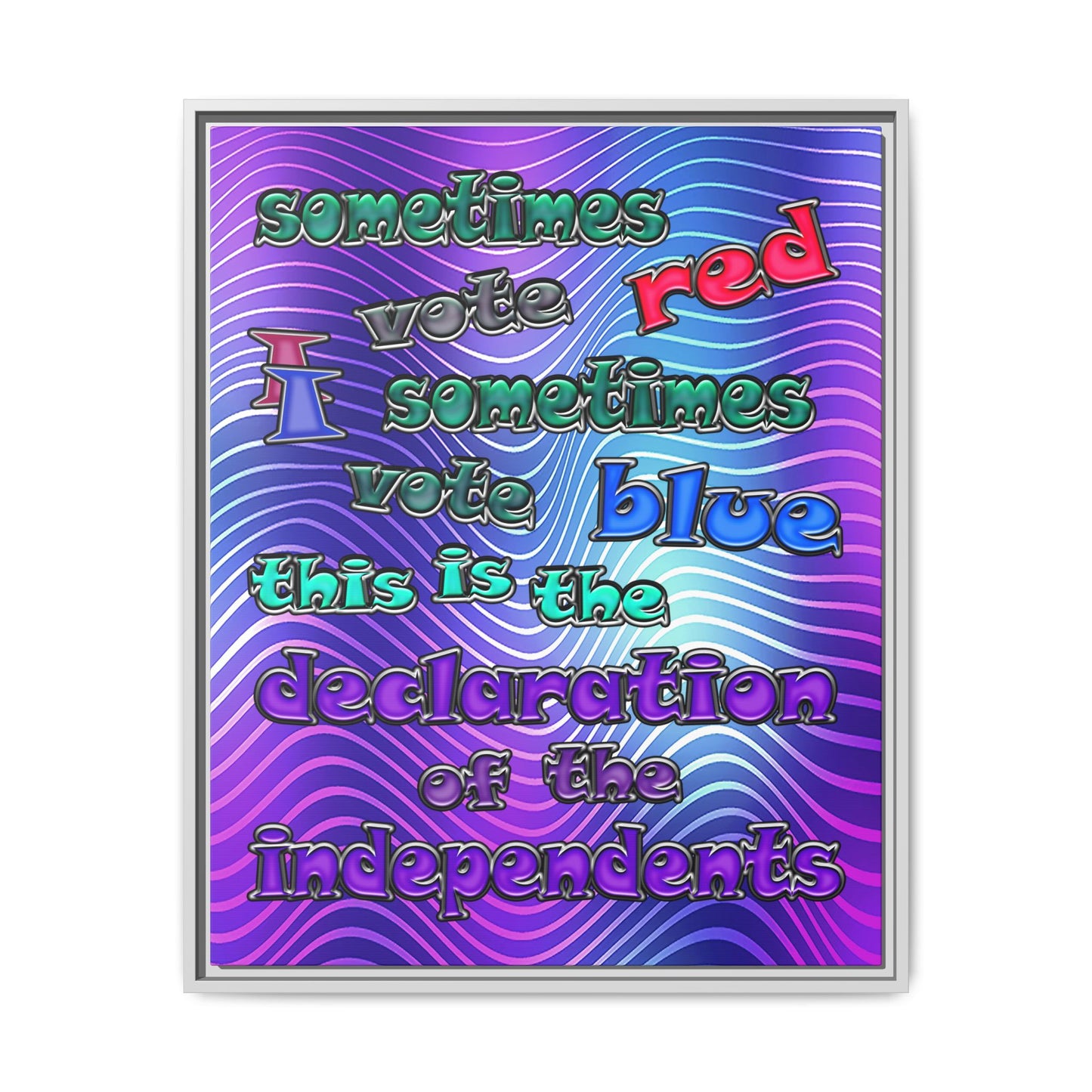 declaration of the independents - framed canvas art (purple wave)