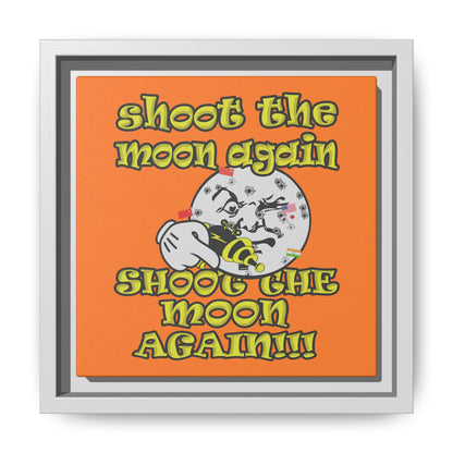shoot the moon again - framed canvas art (crusta)