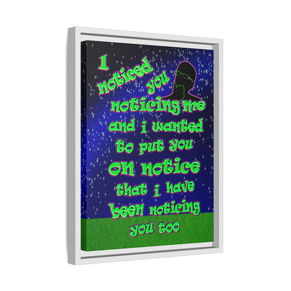 noticed you noticing - framed canvas art ('snoops' background)