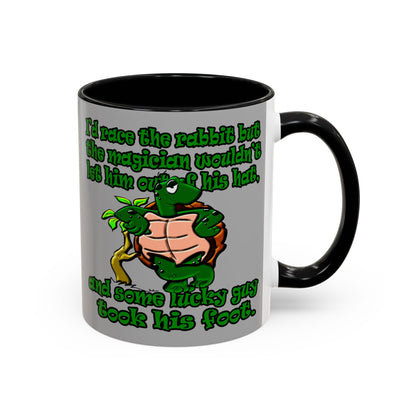 turtle race - Accent Mug (light grey)