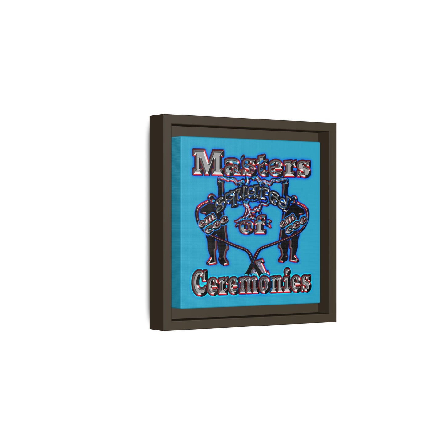em cee squared - framed canvas art (turquoise)