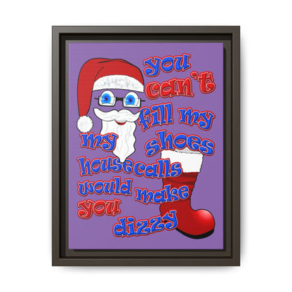 santa's shoes - framed canvas art (light purple)