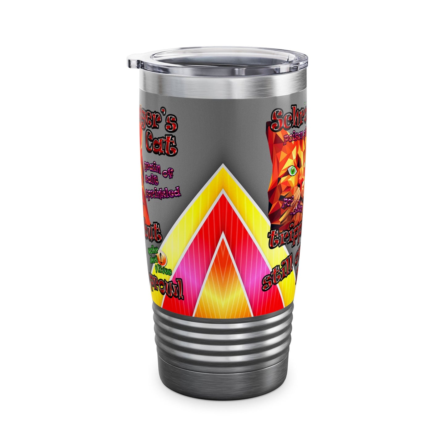 schrodinger's cat - Ringneck Tumbler, 20oz (rainbow split)